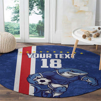 Cape Verde Football Custom Round Carpet Pride Of The Islands - Wonder Print Shop