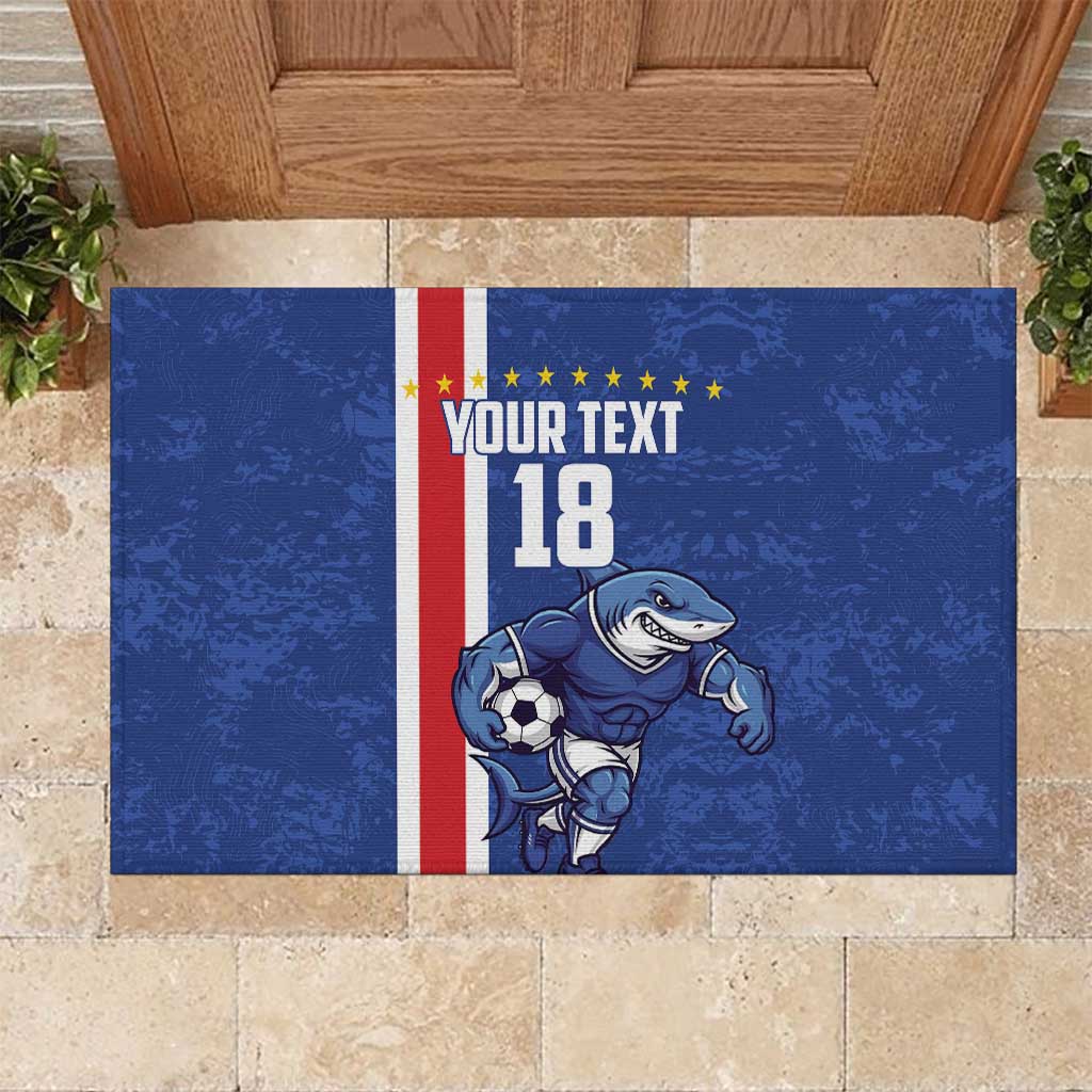 Cape Verde Football Custom Rubber Doormat Pride Of The Islands - Wonder Print Shop