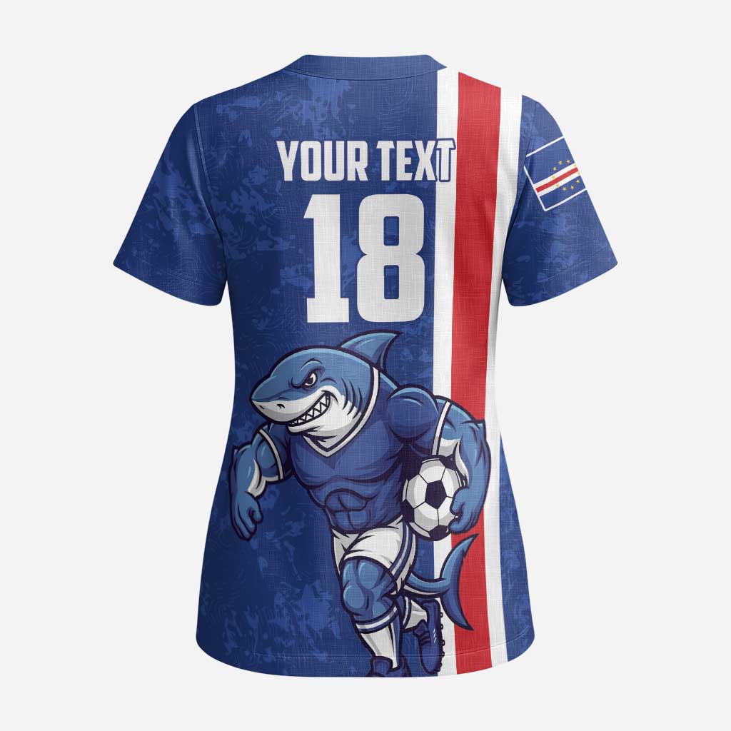 Cape Verde Football Custom Scrub Top Pride Of The Islands - Wonder Print Shop