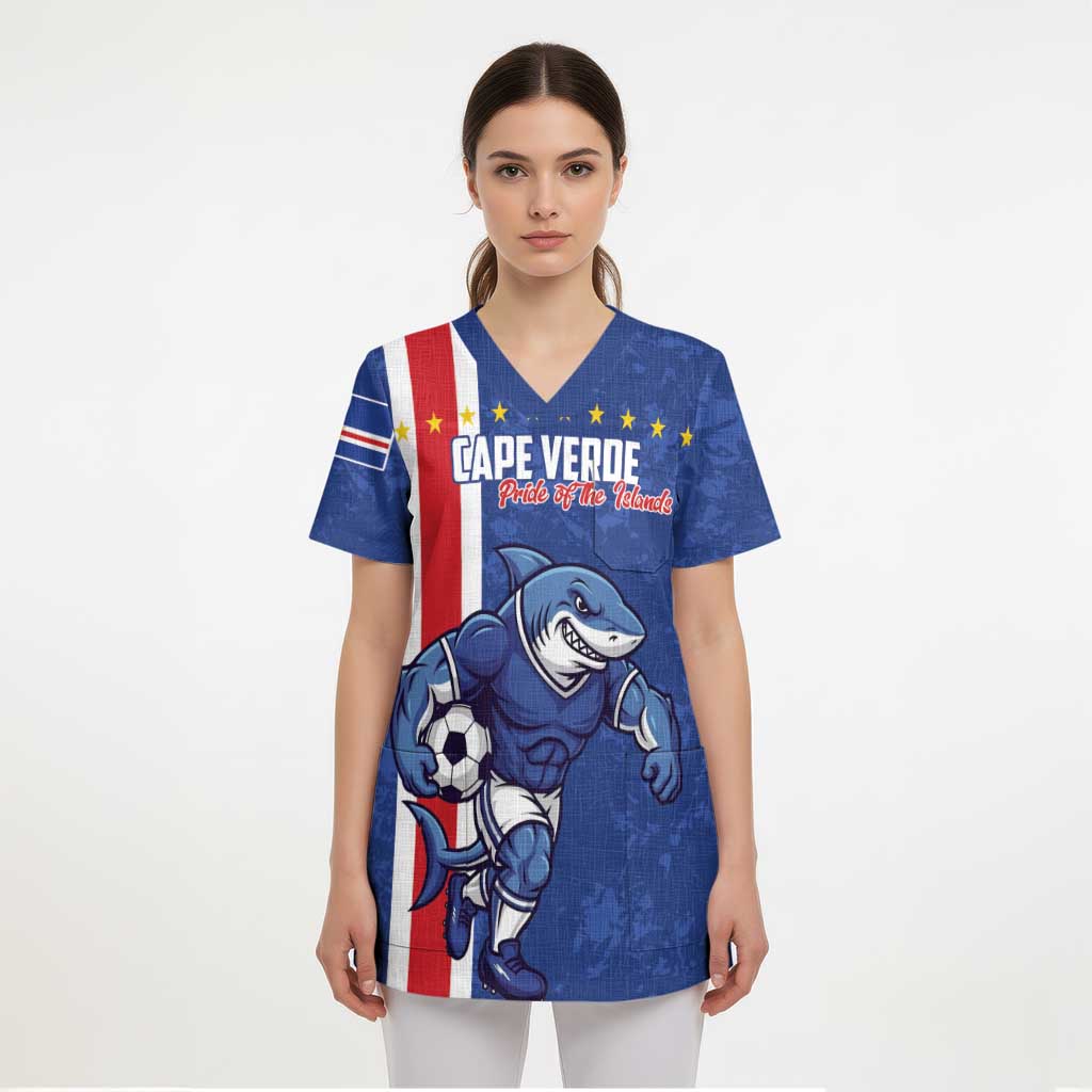 Cape Verde Football Custom Scrub Top Pride Of The Islands - Wonder Print Shop