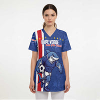 Cape Verde Football Custom Scrub Top Pride Of The Islands - Wonder Print Shop