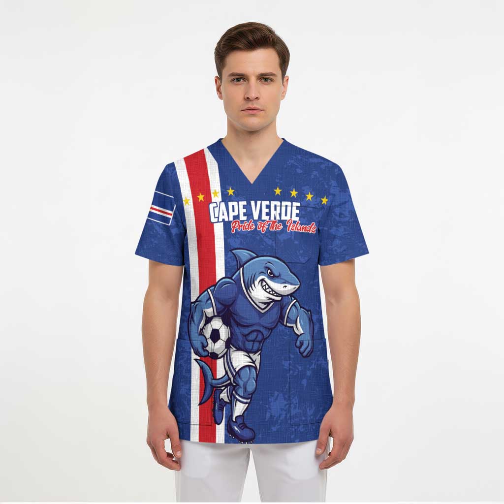 Cape Verde Football Custom Scrub Top Pride Of The Islands - Wonder Print Shop
