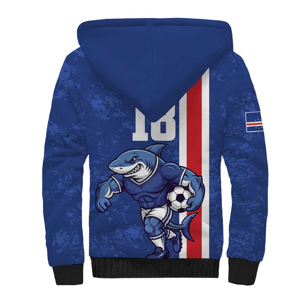 Cape Verde Football Custom Sherpa Hoodie Pride Of The Islands - Wonder Print Shop