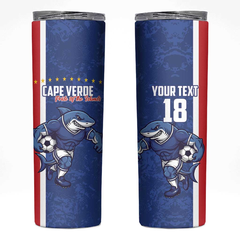 Cape Verde Football Custom Skinny Tumbler Pride Of The Islands - Wonder Print Shop