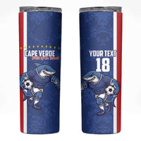 Cape Verde Football Custom Skinny Tumbler Pride Of The Islands - Wonder Print Shop