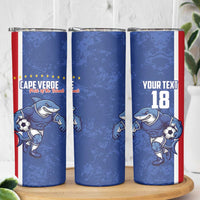 Cape Verde Football Custom Skinny Tumbler Pride Of The Islands - Wonder Print Shop