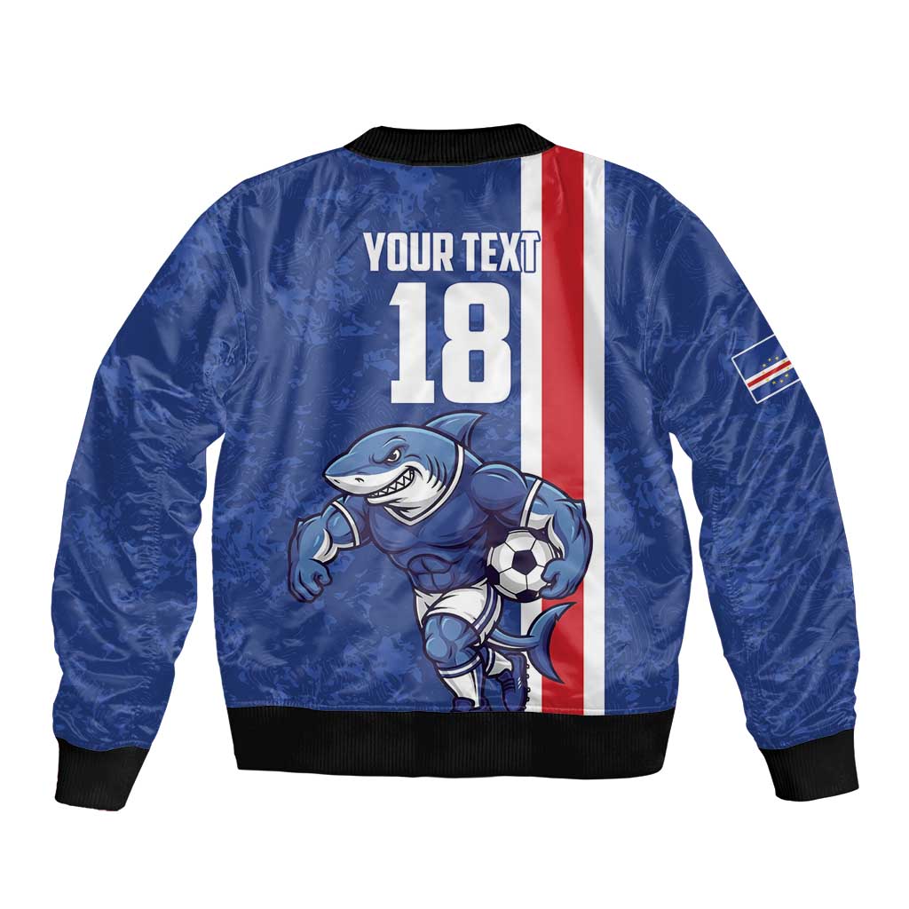 Cape Verde Football Custom Sleeve Zip Bomber Jacket Pride Of The Islands - Wonder Print Shop