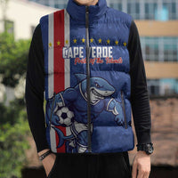 Cape Verde Football Custom Sleeveless Puffer Jacket Pride Of The Islands - Wonder Print Shop