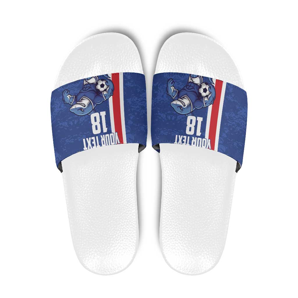 Cape Verde Football Custom Slide Sandals Pride Of The Islands - Wonder Print Shop