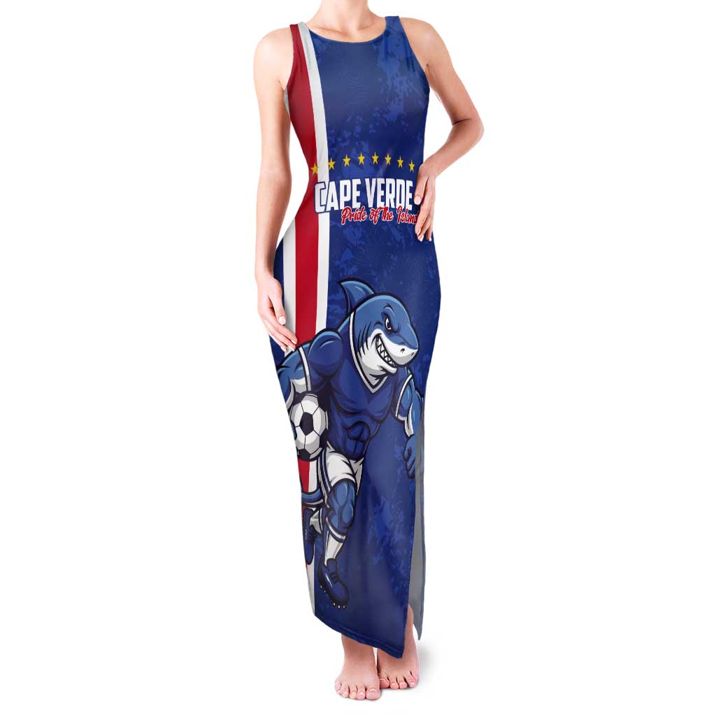 Cape Verde Football Custom Tank Maxi Dress Pride Of The Islands - Wonder Print Shop
