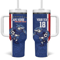 Cape Verde Football Custom Tumbler With Handle Pride Of The Islands - Wonder Print Shop