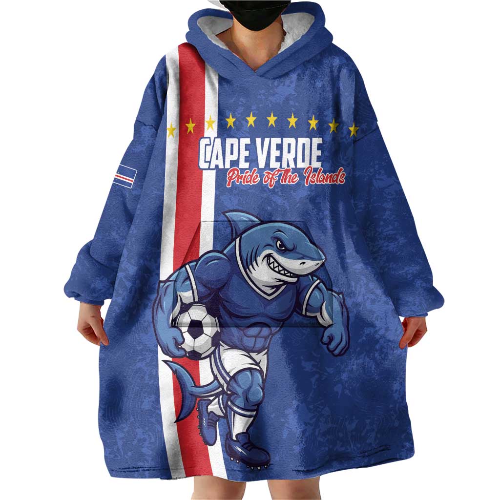 Cape Verde Football Custom Wearable Blanket Hoodie Pride Of The Islands - Wonder Print Shop