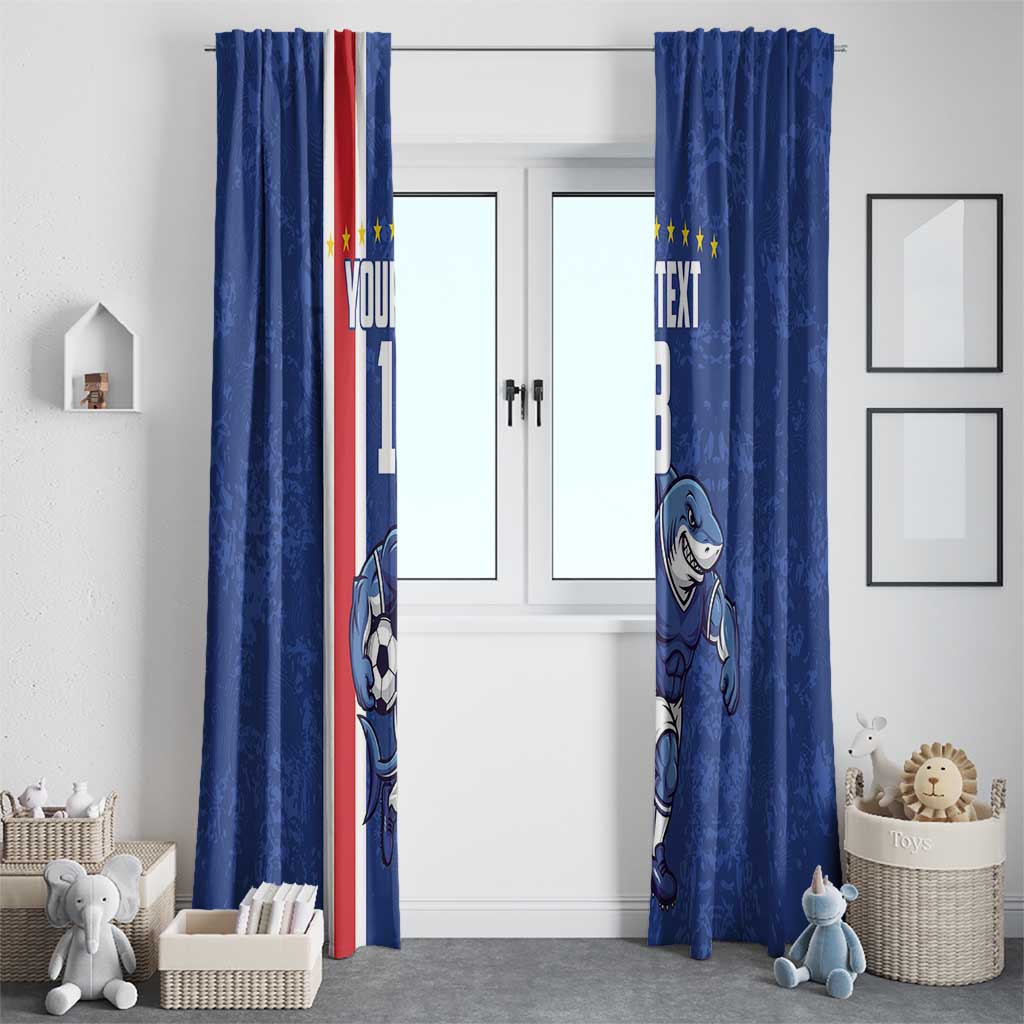 Cape Verde Football Custom Window Curtain Pride Of The Islands - Wonder Print Shop