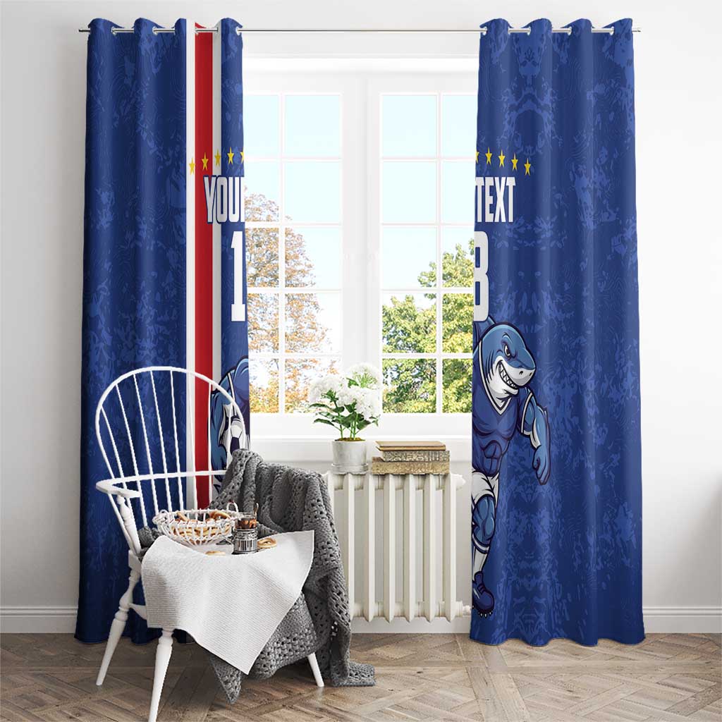 Cape Verde Football Custom Window Curtain Pride Of The Islands - Wonder Print Shop