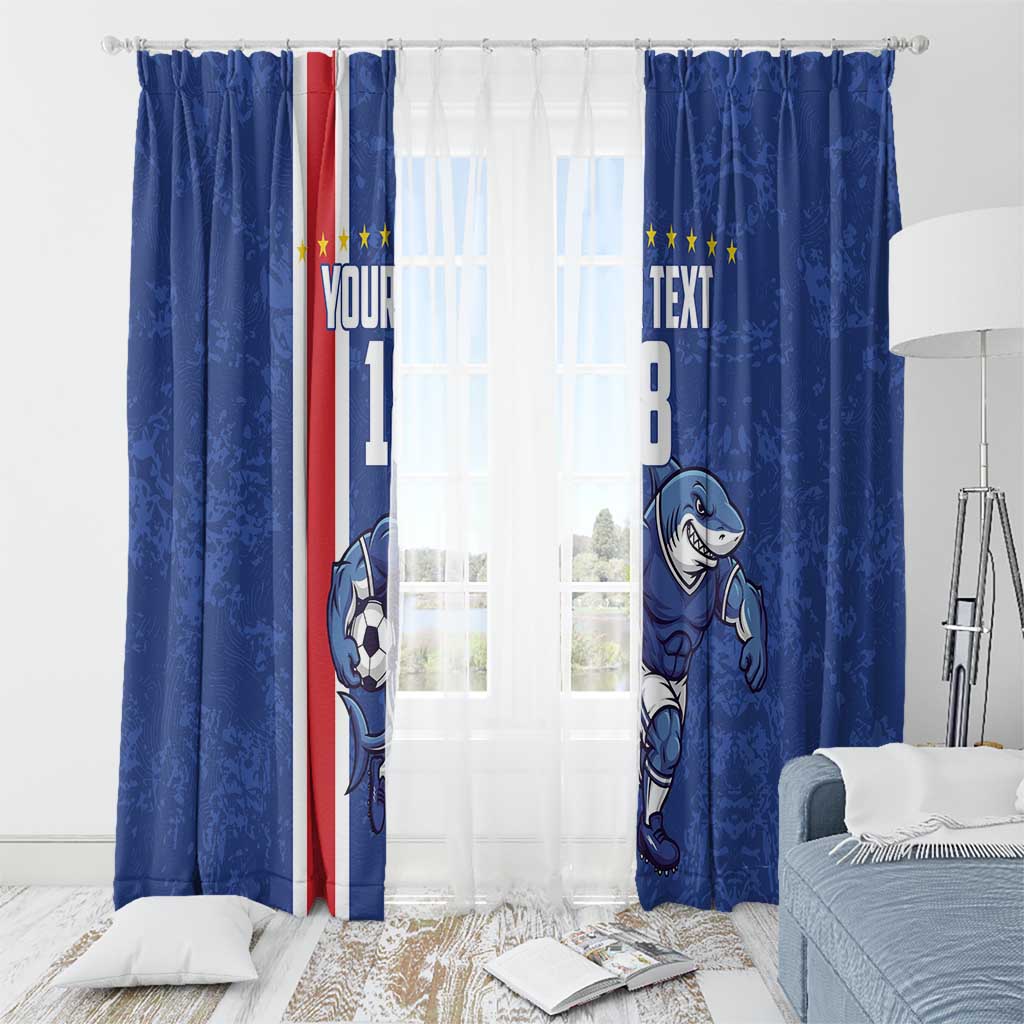 Cape Verde Football Custom Window Curtain Pride Of The Islands - Wonder Print Shop