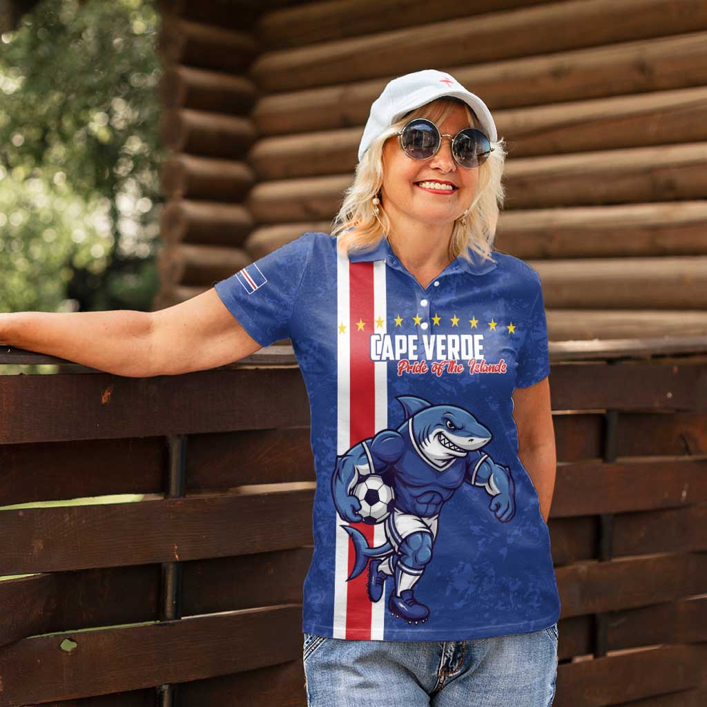 Cape Verde Football Custom Women Polo Shirt Pride Of The Islands - Wonder Print Shop