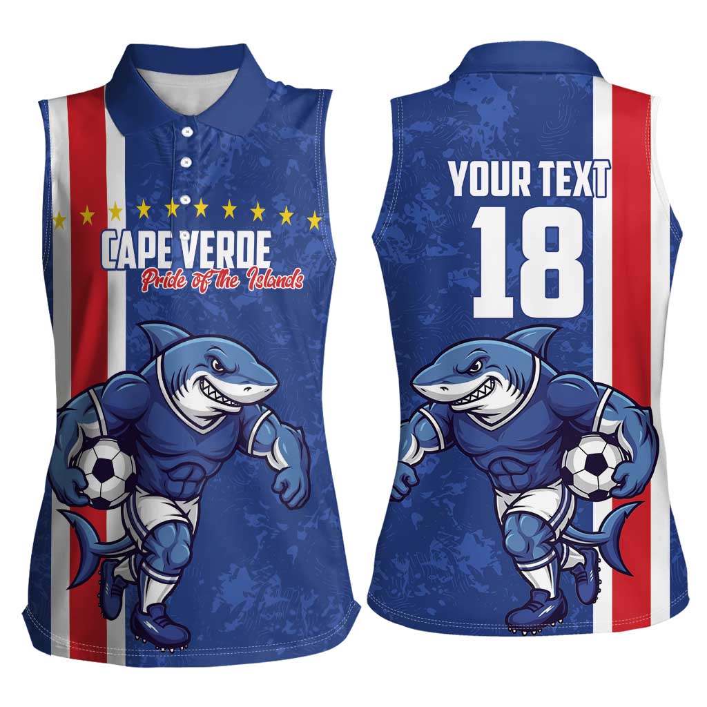 Cape Verde Football Custom Women Sleeveless Polo Shirt Pride Of The Islands - Wonder Print Shop