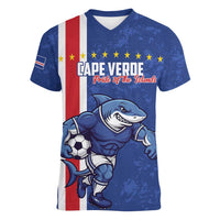 Cape Verde Football Custom Women V-Neck T-Shirt Pride Of The Islands - Wonder Print Shop