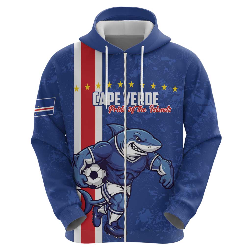 Cape Verde Football Custom Zip Hoodie Pride Of The Islands - Wonder Print Shop