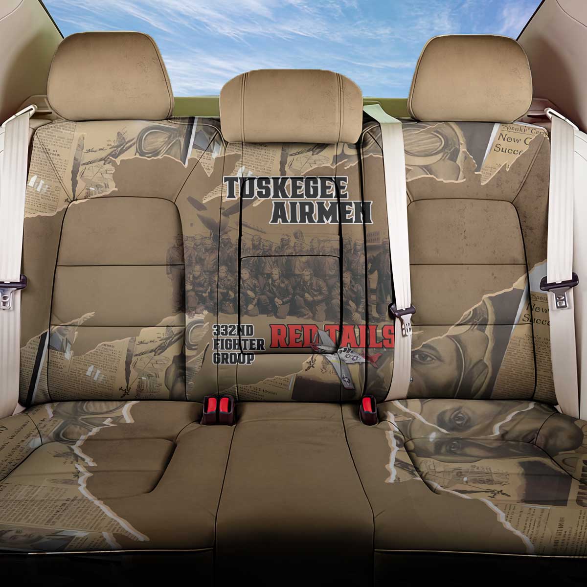 Tuskegee Airmen Tribute Back Car Seat Cover Black History Air Force - Wonder Print Shop
