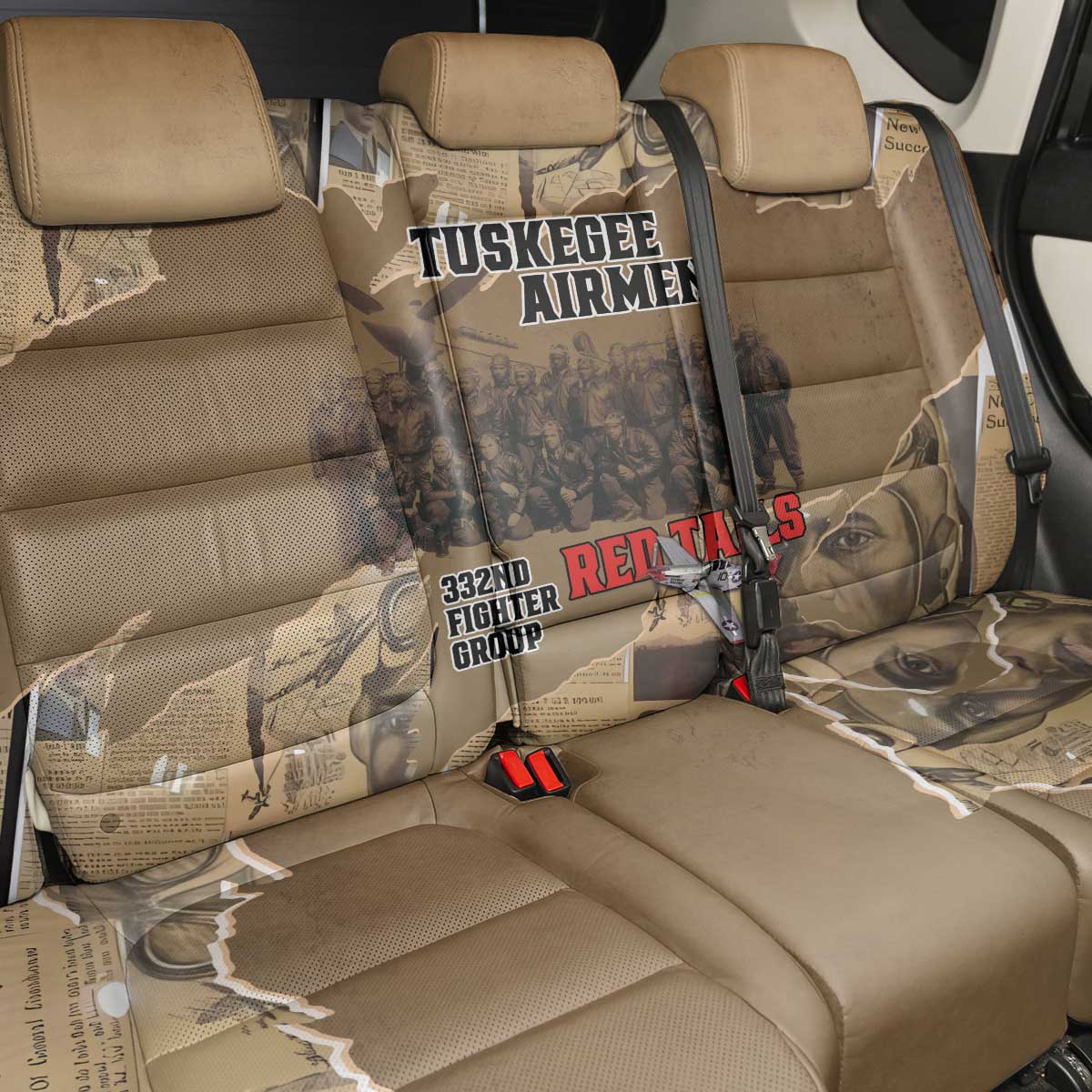 Tuskegee Airmen Tribute Back Car Seat Cover Black History Air Force - Wonder Print Shop