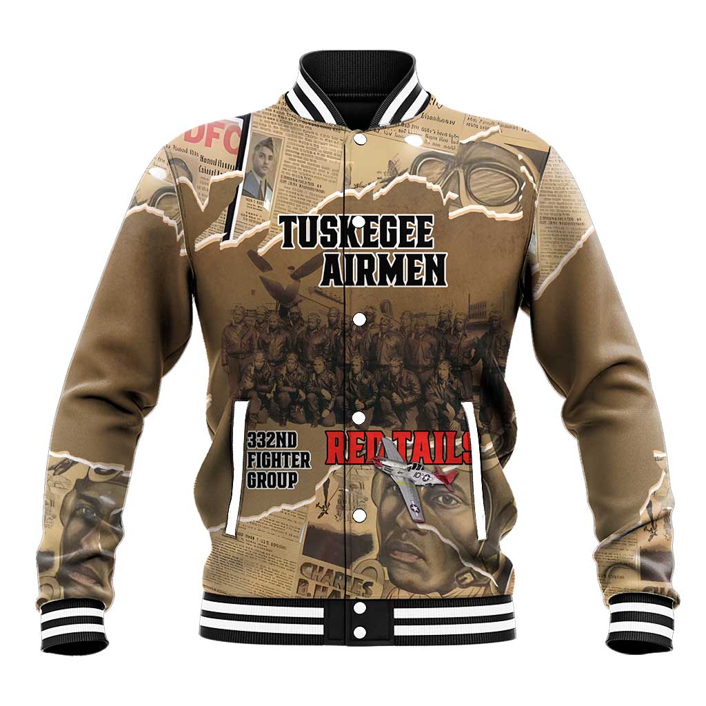 Tuskegee Airmen Tribute Baseball Jacket Black History Air Force - Wonder Print Shop
