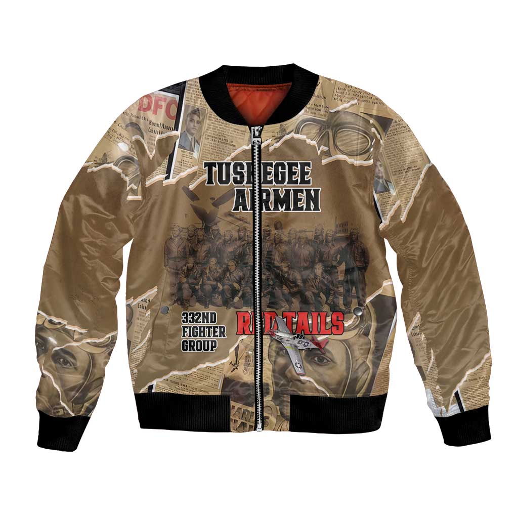 Tuskegee Airmen Tribute Bomber Jacket Black History Air Force - Wonder Print Shop