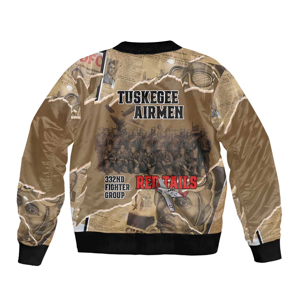Tuskegee Airmen Tribute Bomber Jacket Black History Air Force - Wonder Print Shop