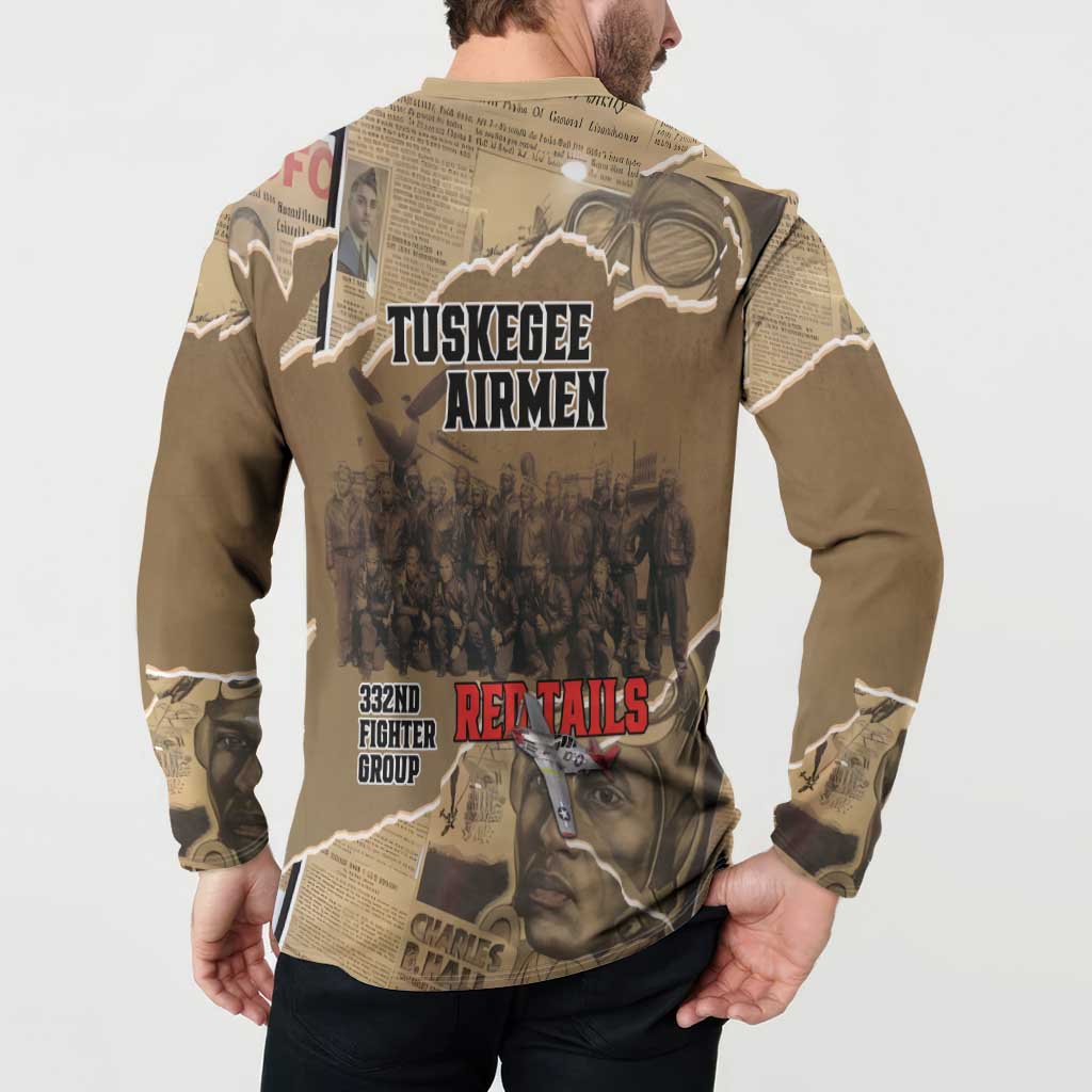 Tuskegee Airmen Tribute Button Sweatshirt Black History Air Force - Wonder Print Shop