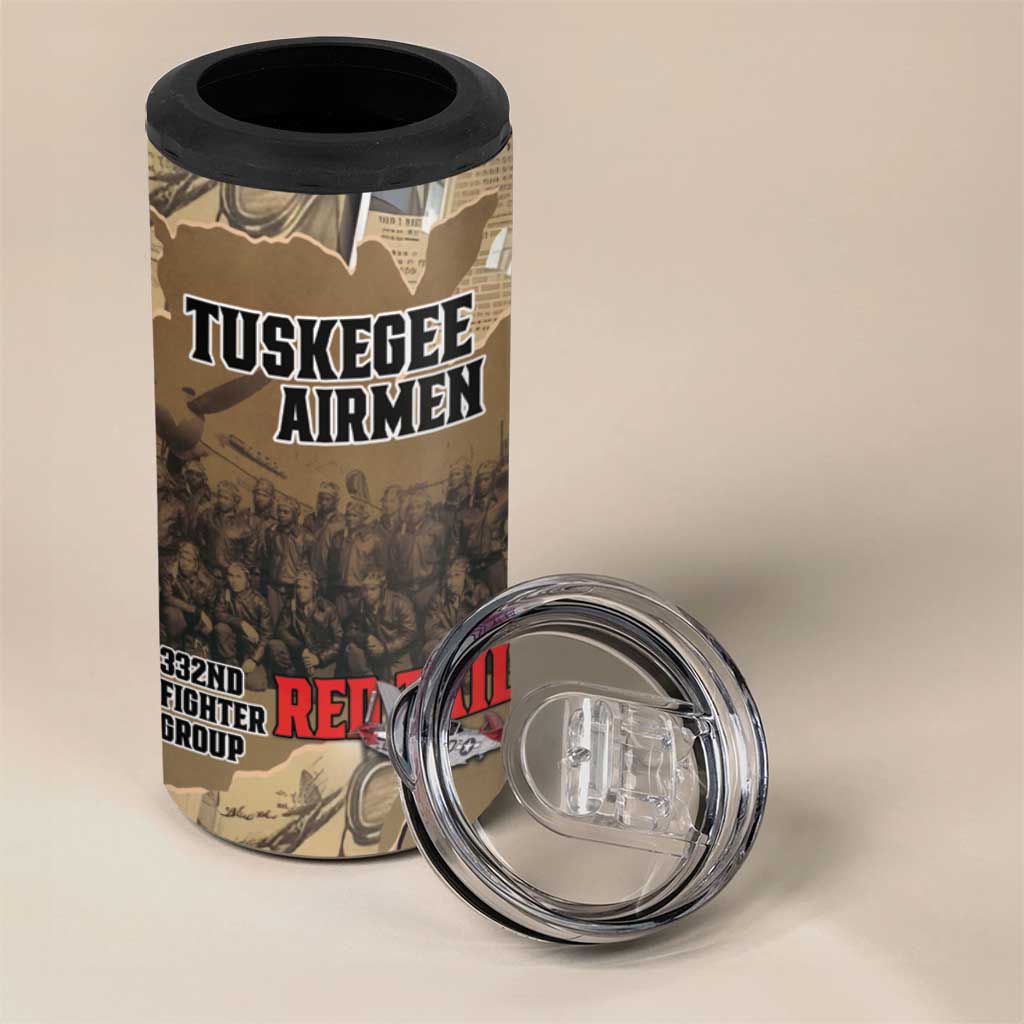 Tuskegee Airmen Tribute 4 in 1 Can Cooler Tumbler Black History Air Force - Wonder Print Shop