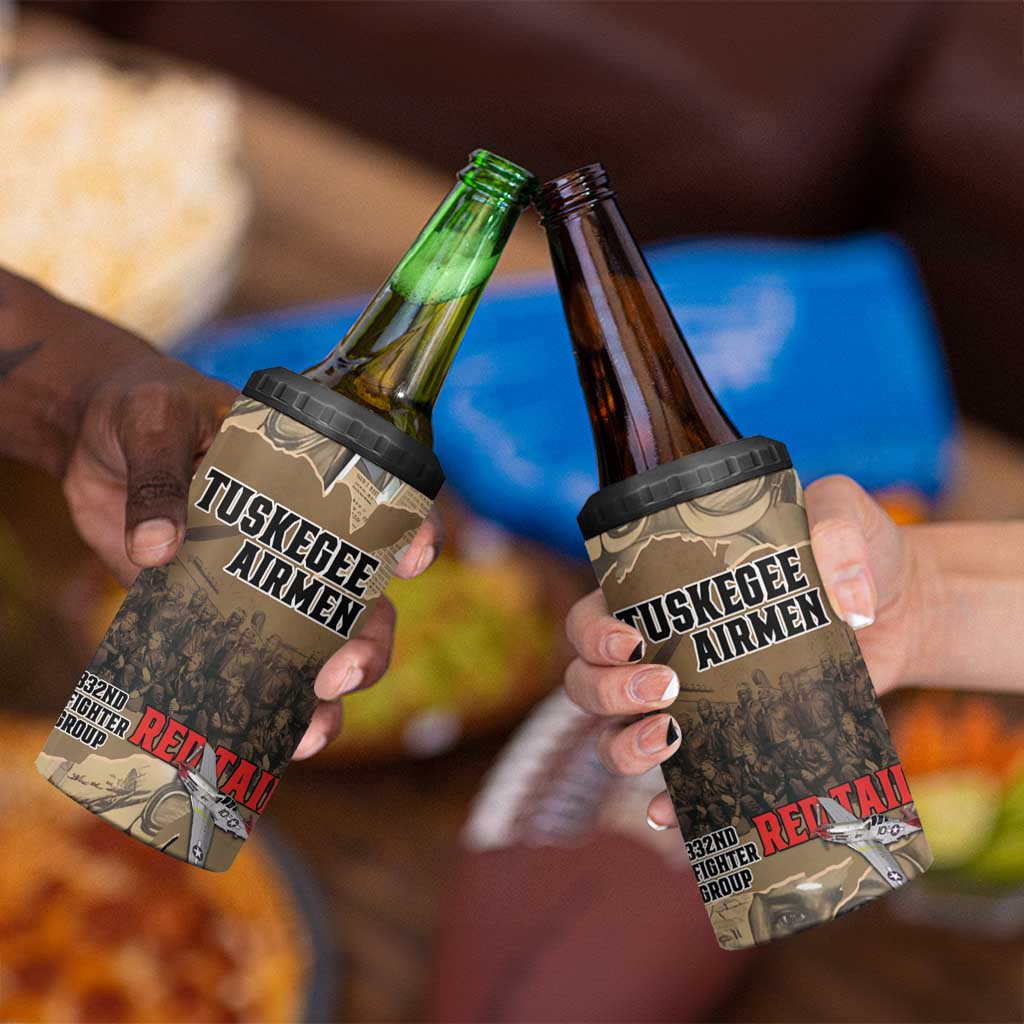 Tuskegee Airmen Tribute 4 in 1 Can Cooler Tumbler Black History Air Force - Wonder Print Shop