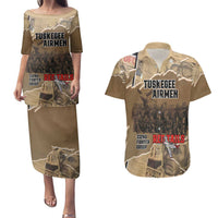 Tuskegee Airmen Tribute Couples Matching Puletasi and Hawaiian Shirt Black History Air Force - Wonder Print Shop
