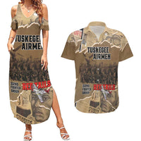 Tuskegee Airmen Tribute Couples Matching Summer Maxi Dress and Hawaiian Shirt Black History Air Force - Wonder Print Shop