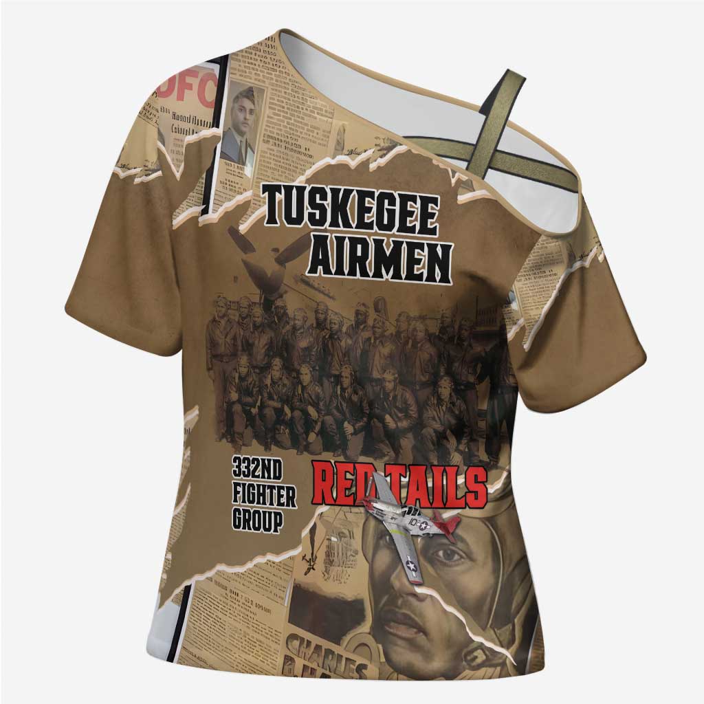 Tuskegee Airmen Tribute Cross Shoulder Shirt Black History Air Force - Wonder Print Shop