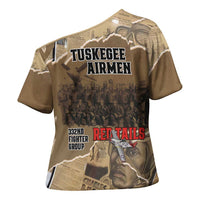 Tuskegee Airmen Tribute Cross Shoulder Shirt Black History Air Force - Wonder Print Shop