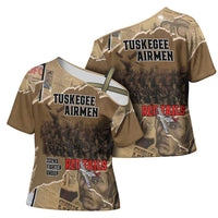 Tuskegee Airmen Tribute Cross Shoulder Shirt Black History Air Force - Wonder Print Shop