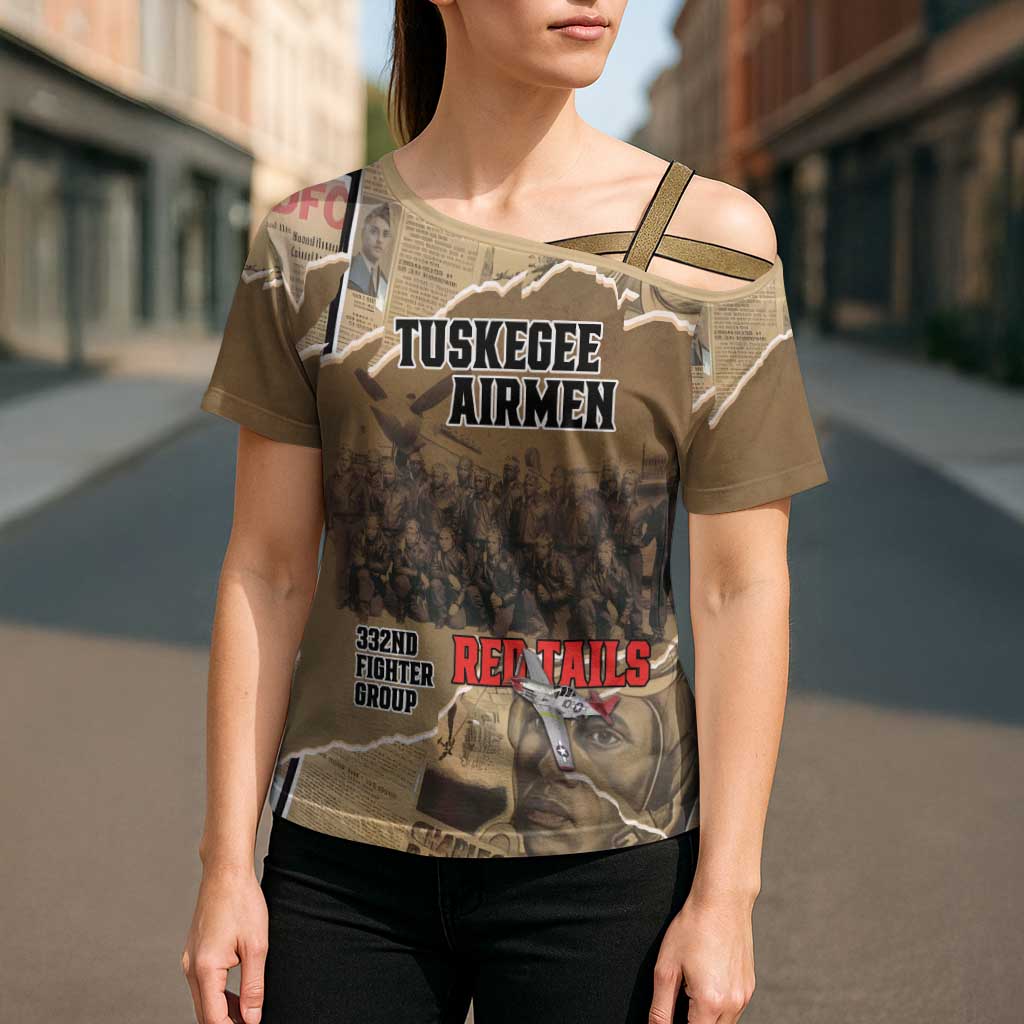 Tuskegee Airmen Tribute Cross Shoulder Shirt Black History Air Force - Wonder Print Shop