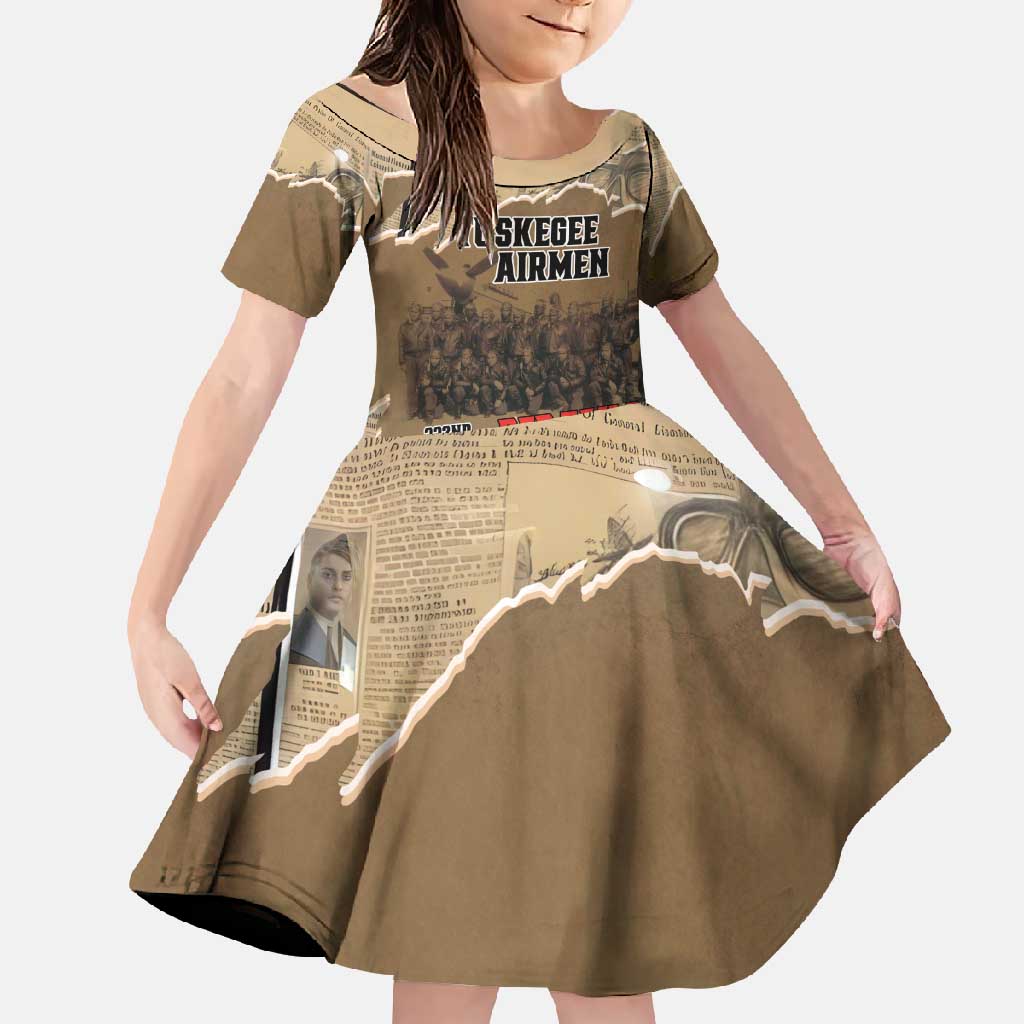 Tuskegee Airmen Tribute Family Matching Long Sleeve Bodycon Dress and Hawaiian Shirt Black History Air Force - Wonder Print Shop