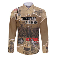 Tuskegee Airmen Tribute Family Matching Off The Shoulder Long Sleeve Dress and Hawaiian Shirt Black History Air Force - Wonder Print Shop