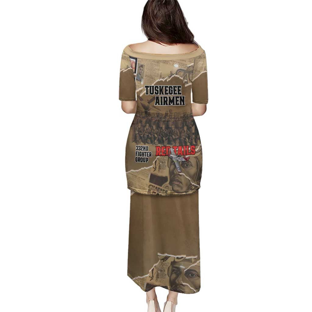 Tuskegee Airmen Tribute Family Matching Puletasi and Hawaiian Shirt Black History Air Force - Wonder Print Shop