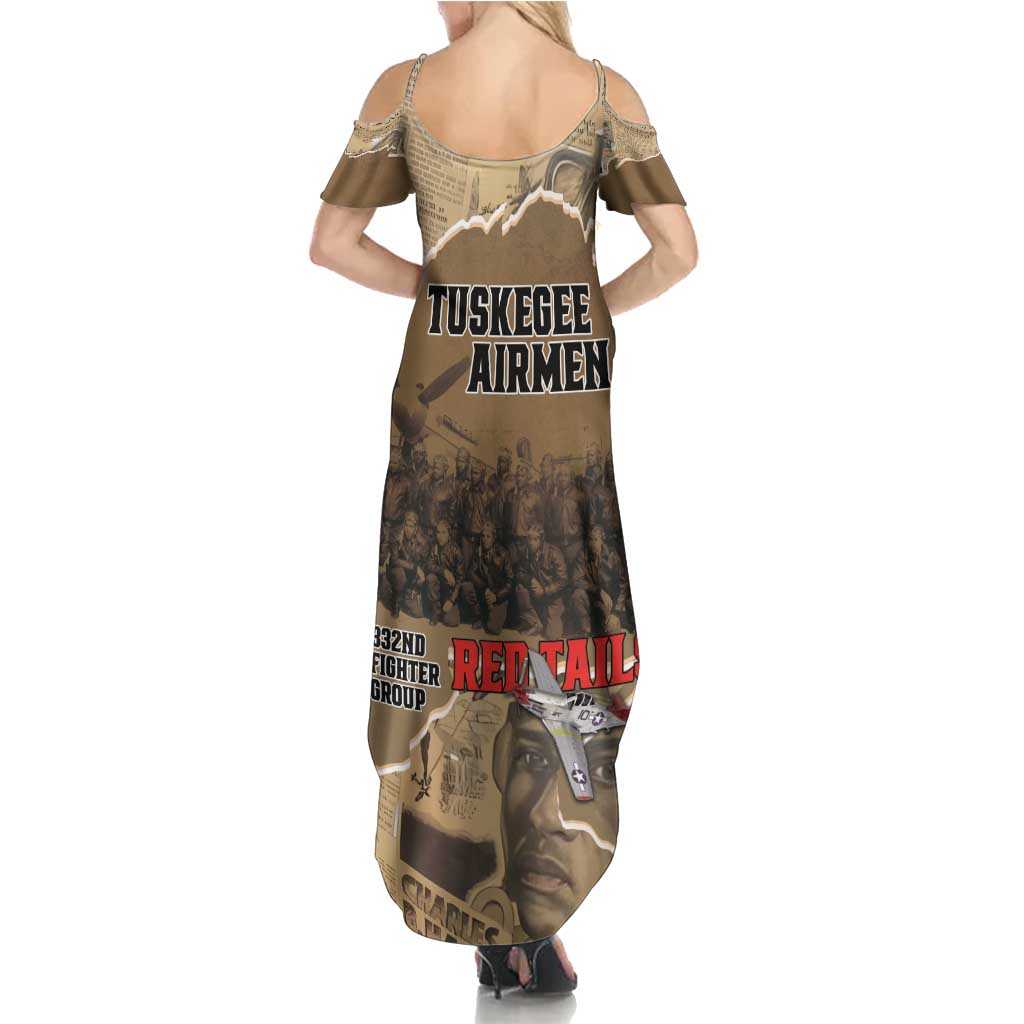 Tuskegee Airmen Tribute Family Matching Summer Maxi Dress and Hawaiian Shirt Black History Air Force - Wonder Print Shop