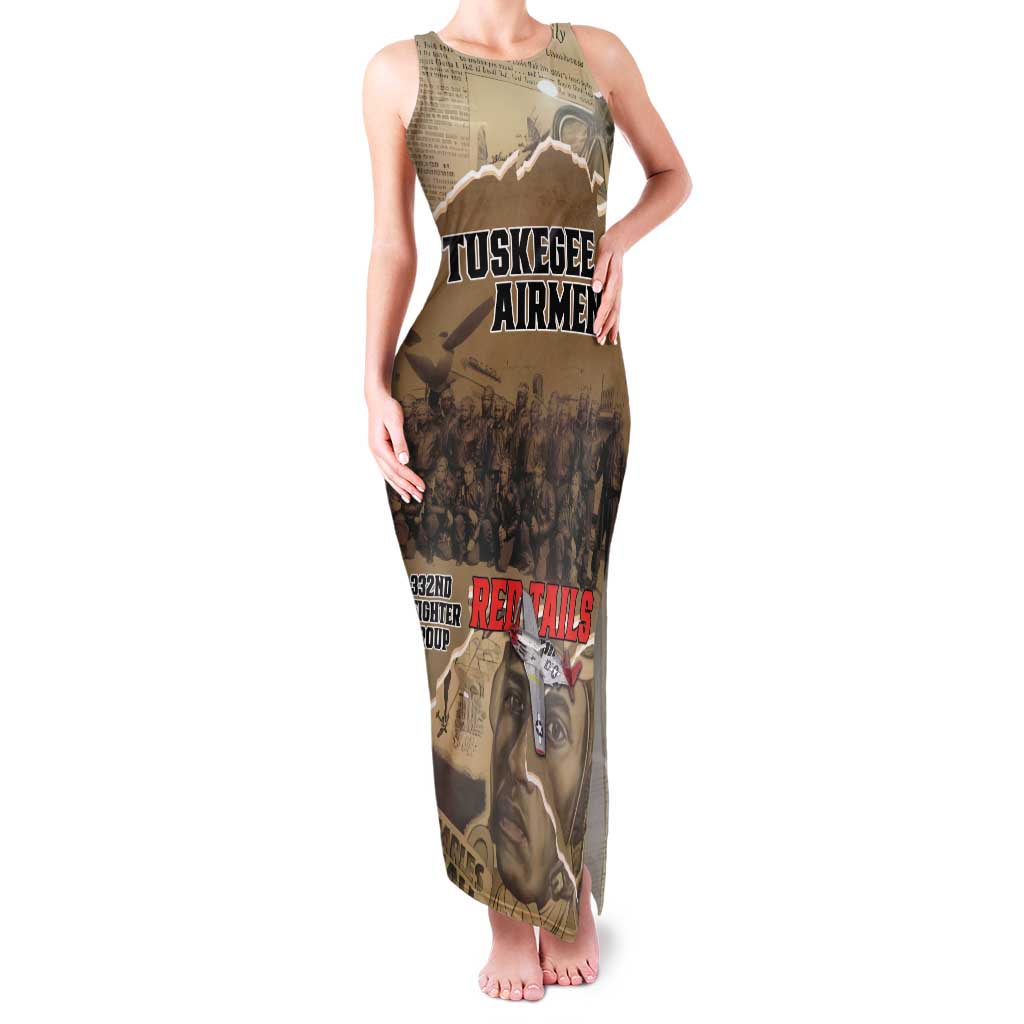 Tuskegee Airmen Tribute Family Matching Tank Maxi Dress and Hawaiian Shirt Black History Air Force - Wonder Print Shop