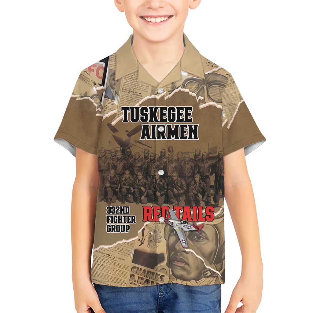 Tuskegee Airmen Tribute Kid Hawaiian Shirt Black History Air Force - Wonder Print Shop