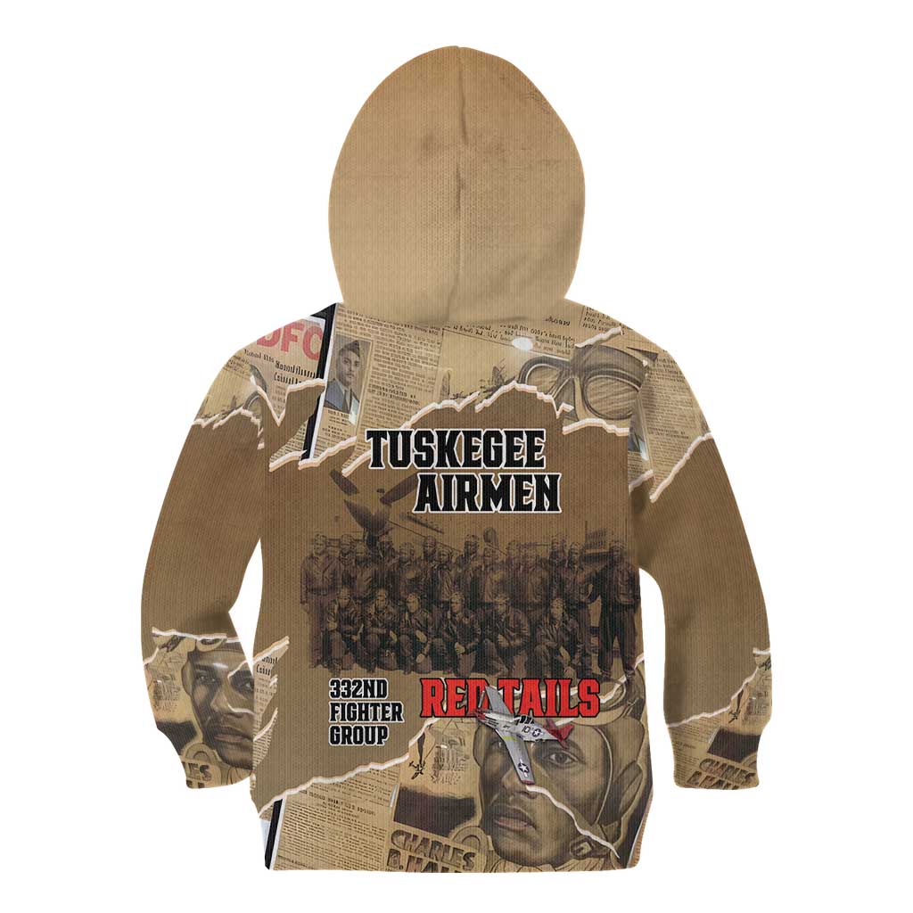 Tuskegee Airmen Tribute Kid Hoodie Black History Air Force - Wonder Print Shop