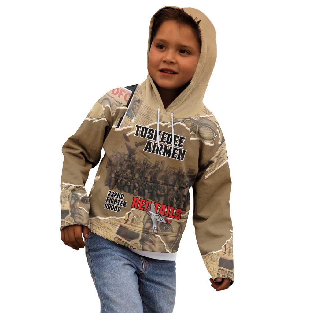 Tuskegee Airmen Tribute Kid Hoodie Black History Air Force - Wonder Print Shop