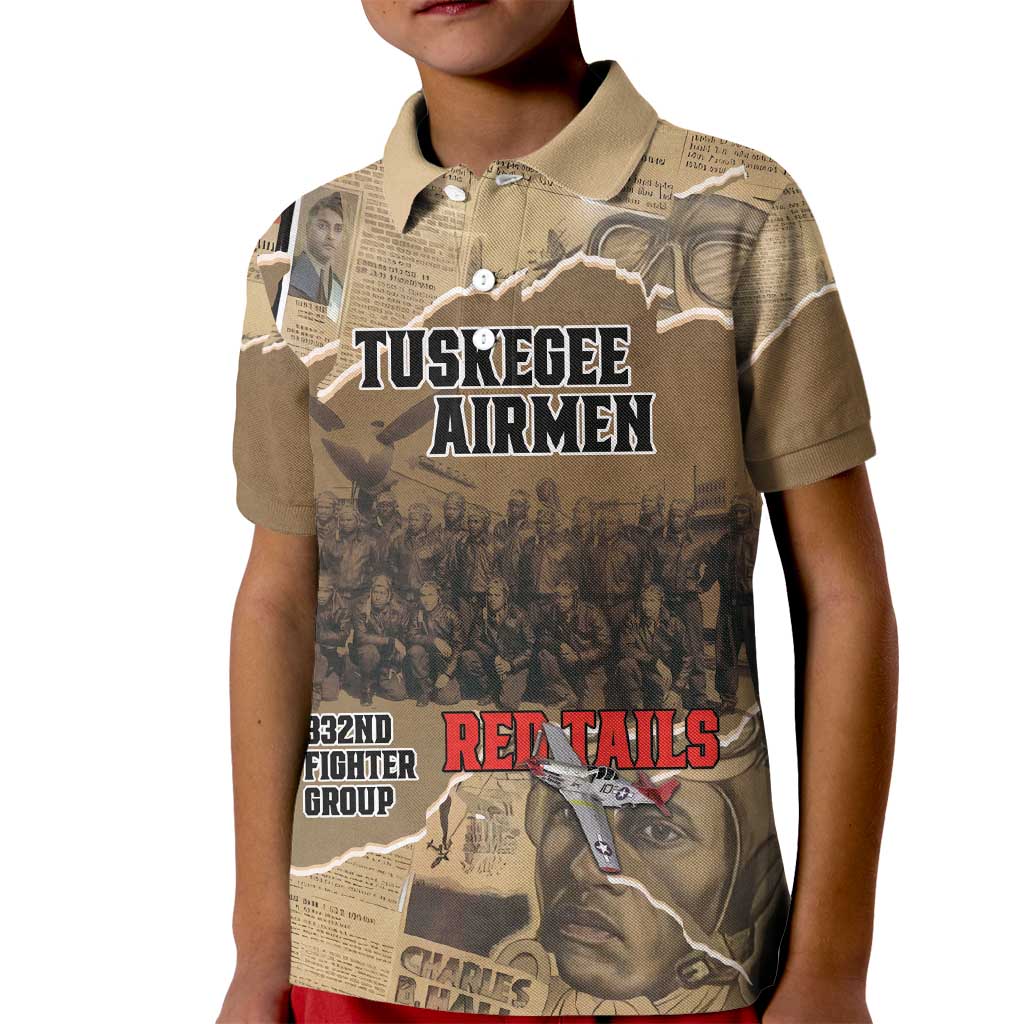 Tuskegee Airmen Tribute Kid Polo Shirt Black History Air Force - Wonder Print Shop