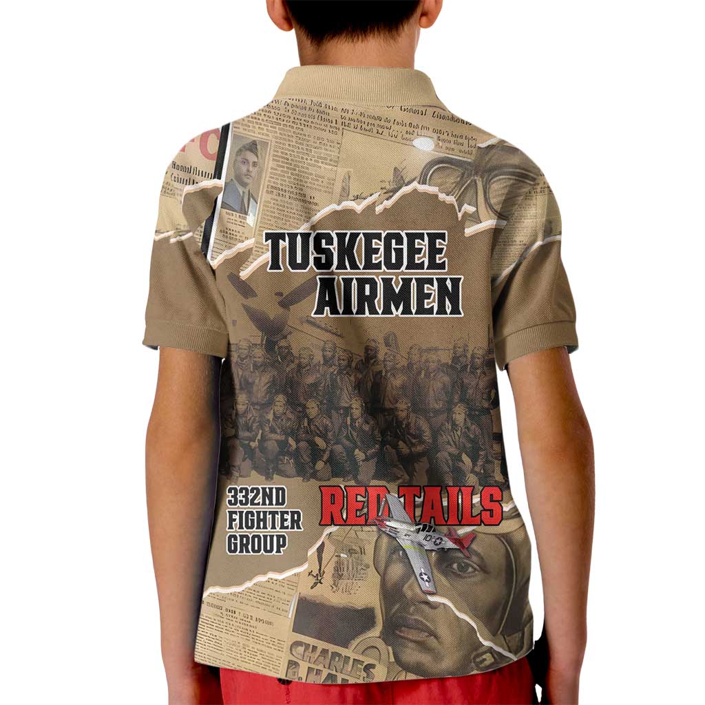 Tuskegee Airmen Tribute Kid Polo Shirt Black History Air Force - Wonder Print Shop