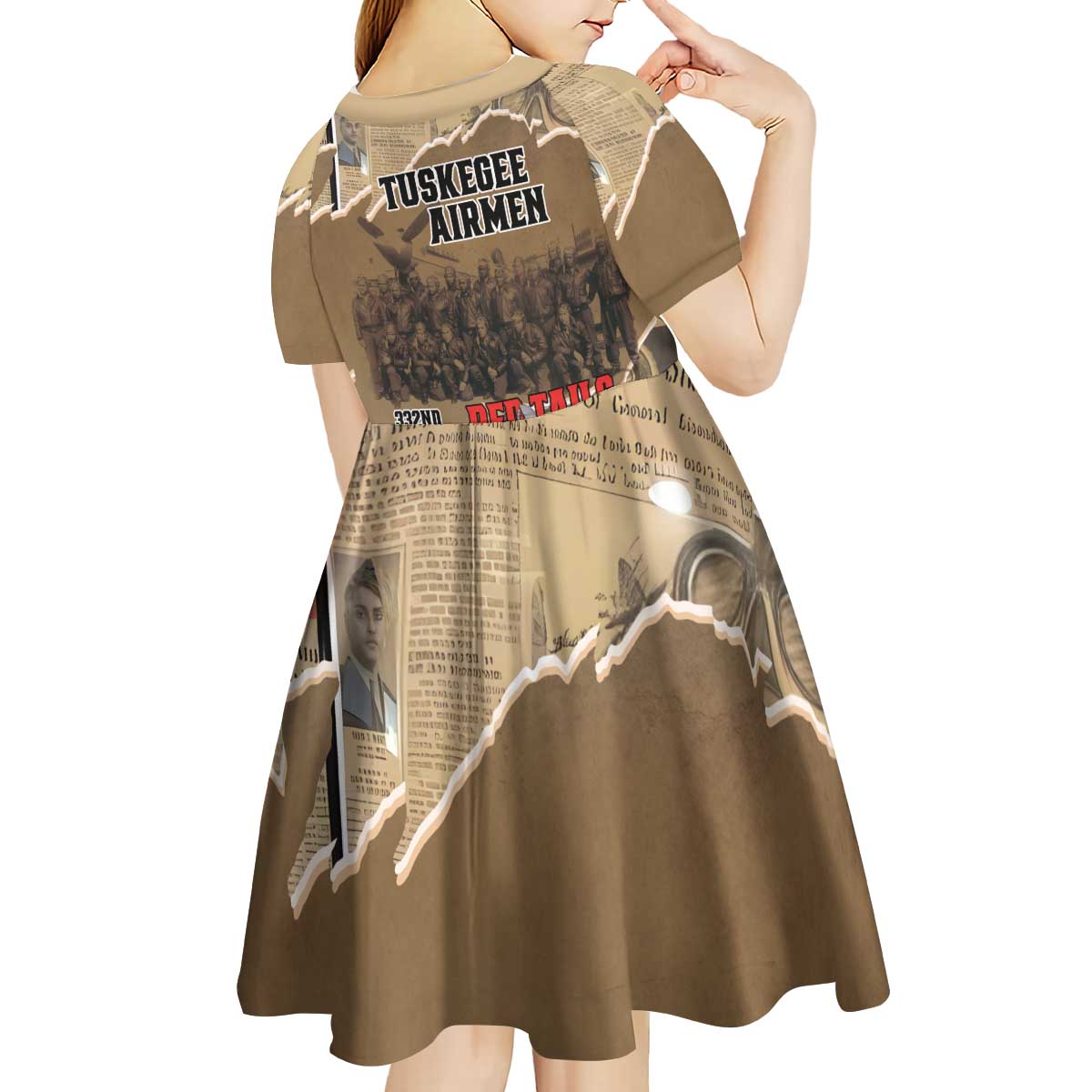 Tuskegee Airmen Tribute Kid Short Sleeve Dress Black History Air Force - Wonder Print Shop