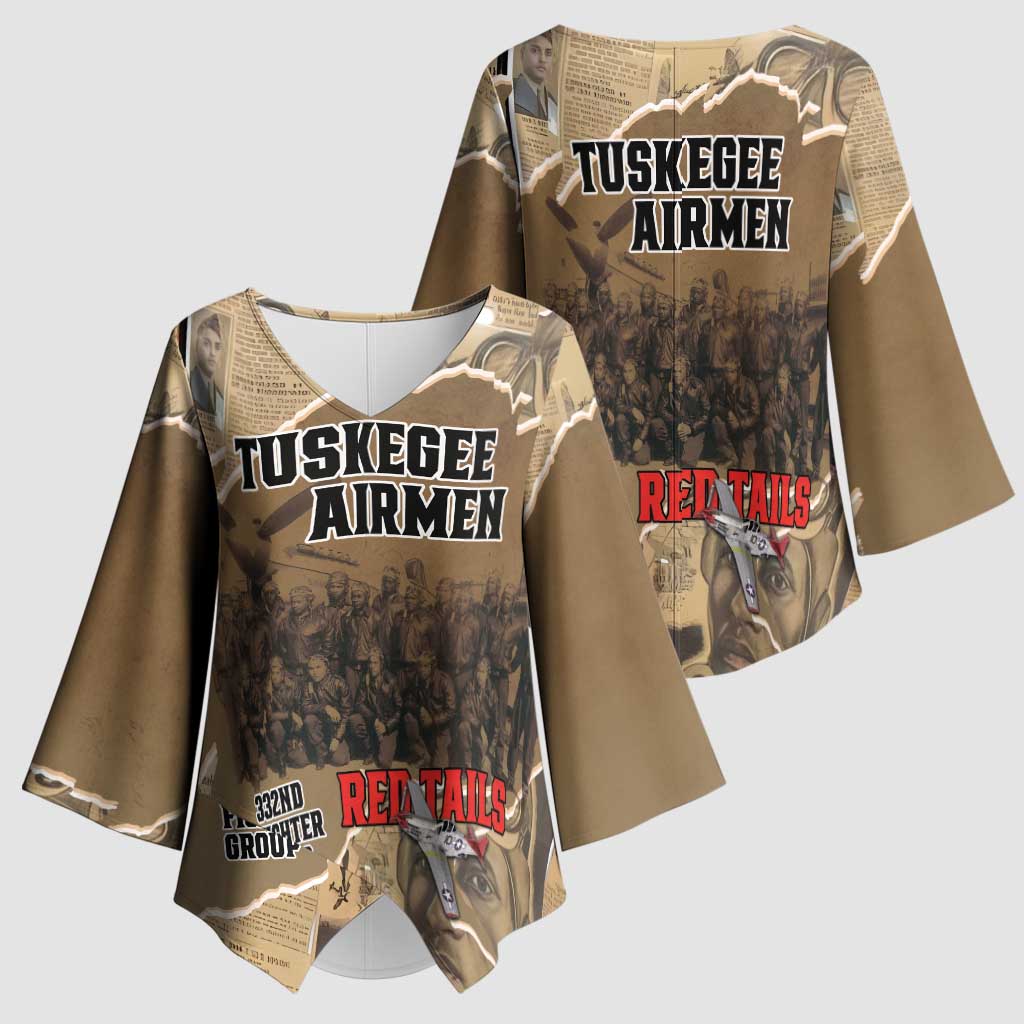 Tuskegee Airmen Tribute Kimono Sleeve Blouse Black History Air Force - Wonder Print Shop