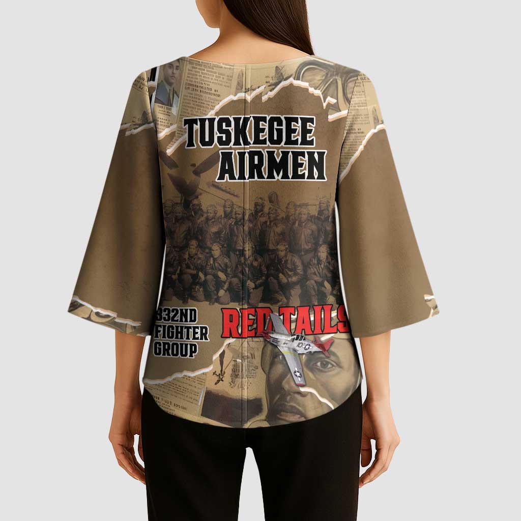 Tuskegee Airmen Tribute Kimono Sleeve Blouse Black History Air Force - Wonder Print Shop